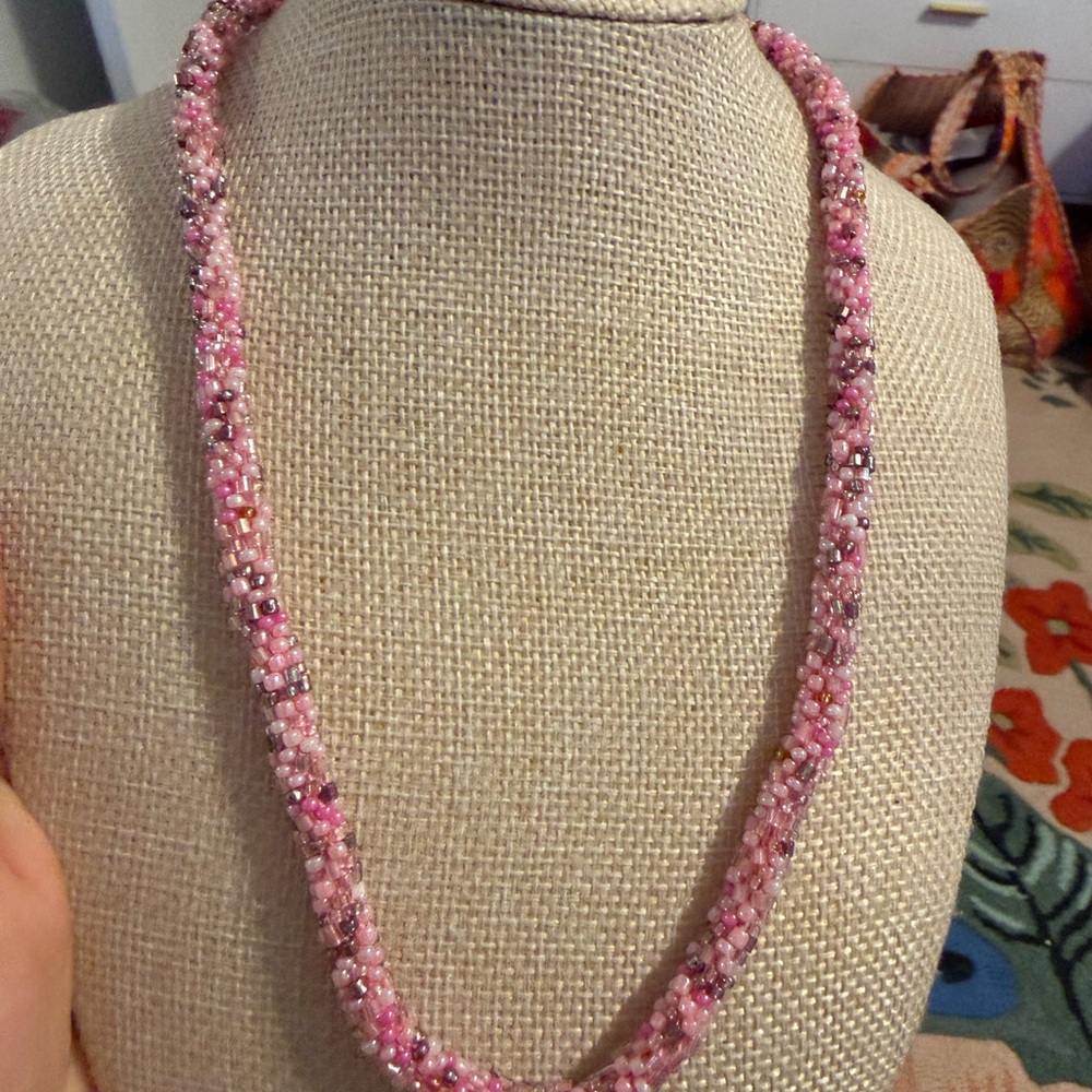 Elegant Pink Beaded Necklace